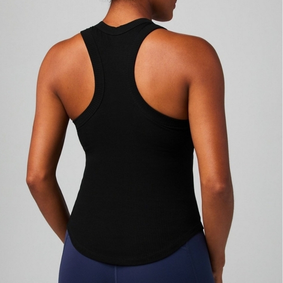 Fabletics High Neck Rib Built-In Bra Tank - Picture 2 of 9